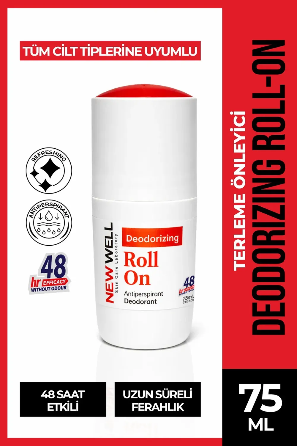 New Well déodorant roll-on rouge 75 ml 48h