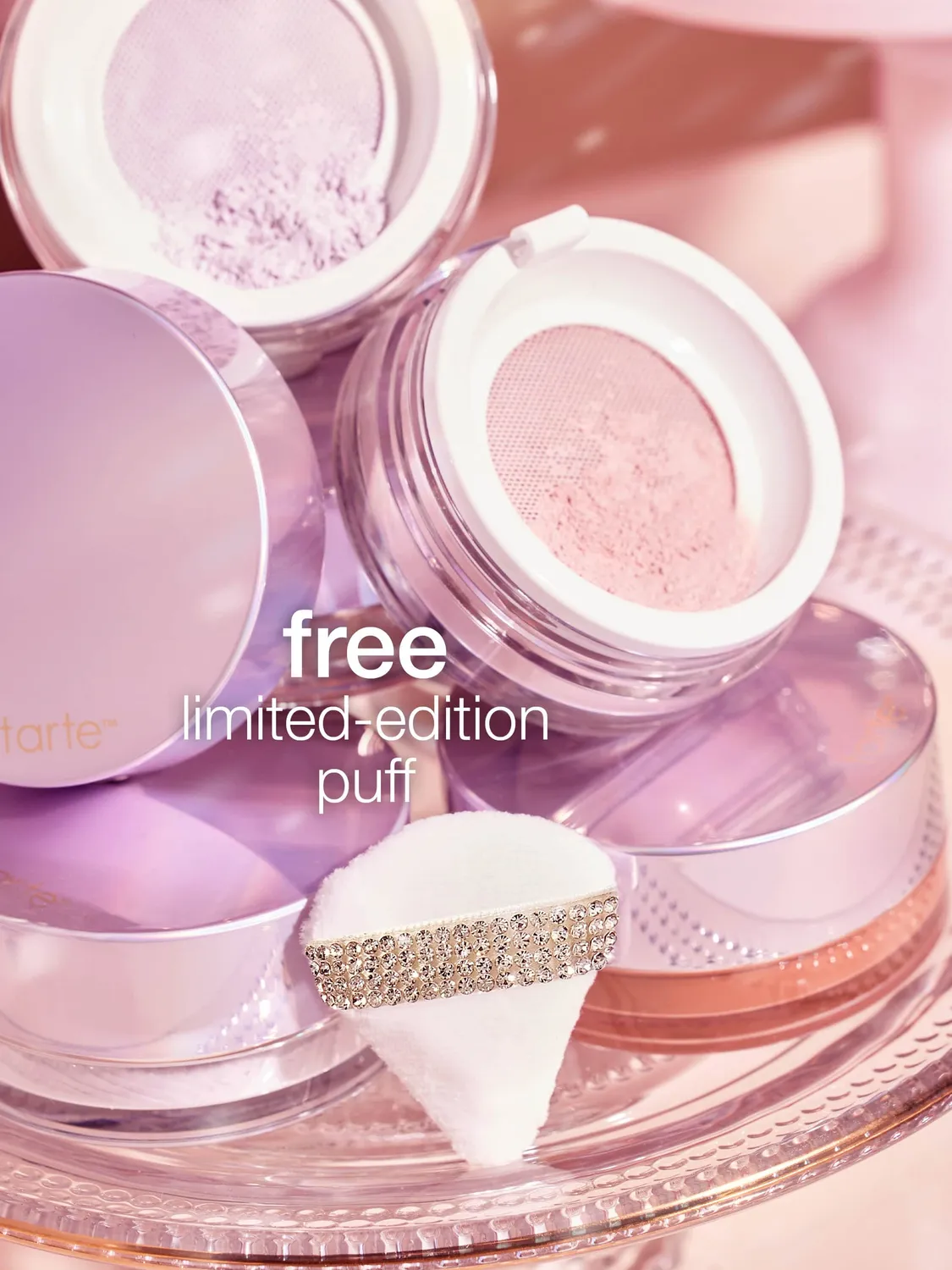 Tarte Creaseless poudre fixatrice rose édition limitée vegan