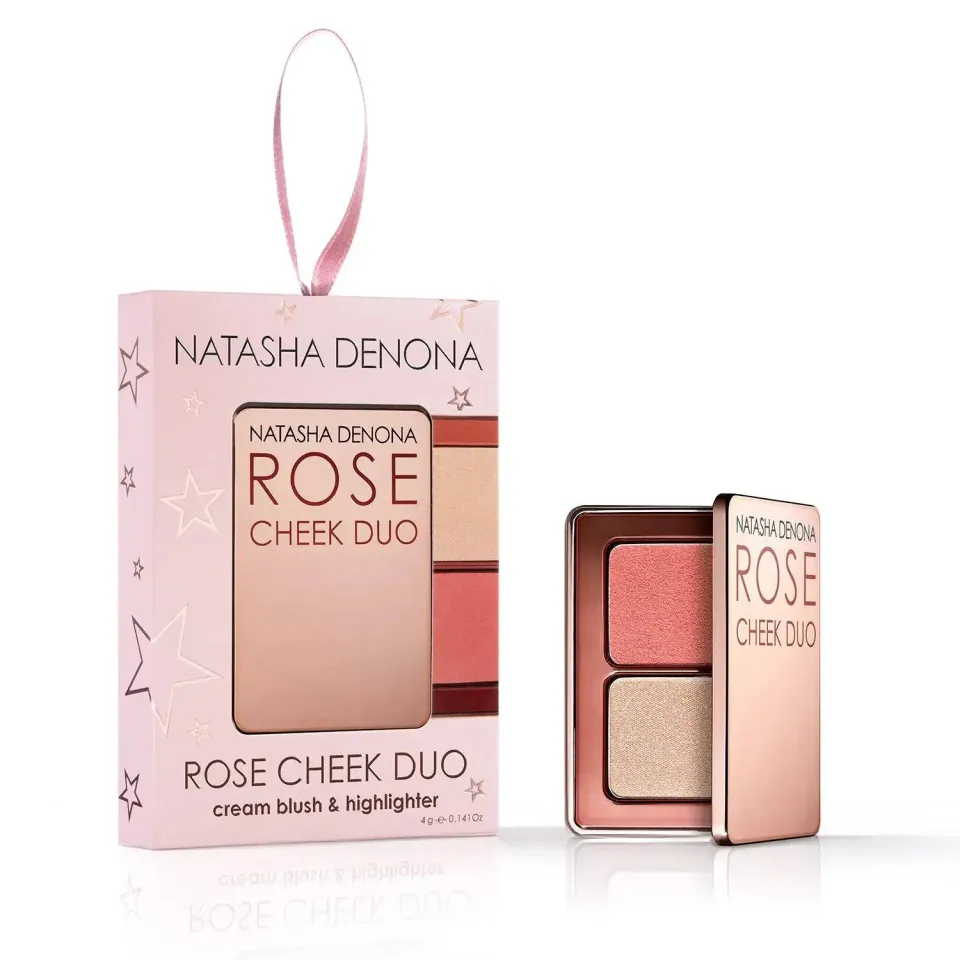 Natasha Denona Mini Rose Cheek Duo blush ornament édition fête