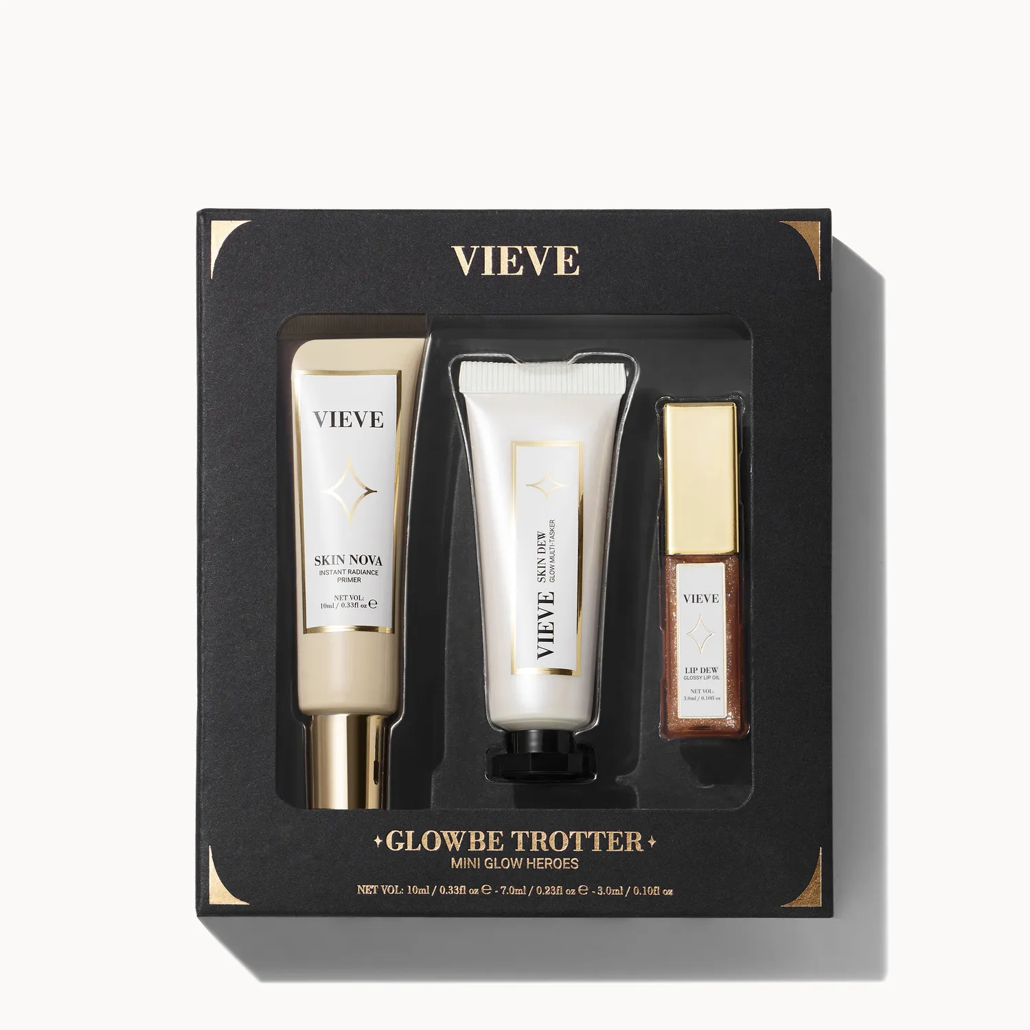 Vieve Glowbe Trotter coffret mini Lip Dew Skin Nova glow