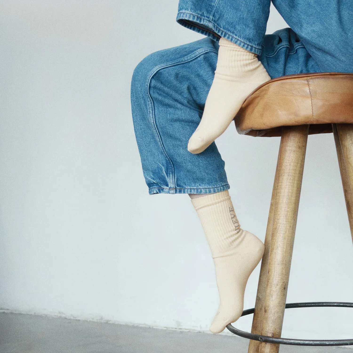 Vieve The Label Heritage Sock chaussettes beige taille unique coton