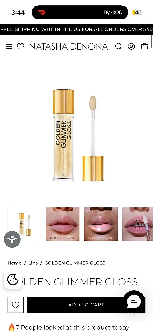 Natasha Denona Golden Glimmer gloss repulpant doré 5 ml