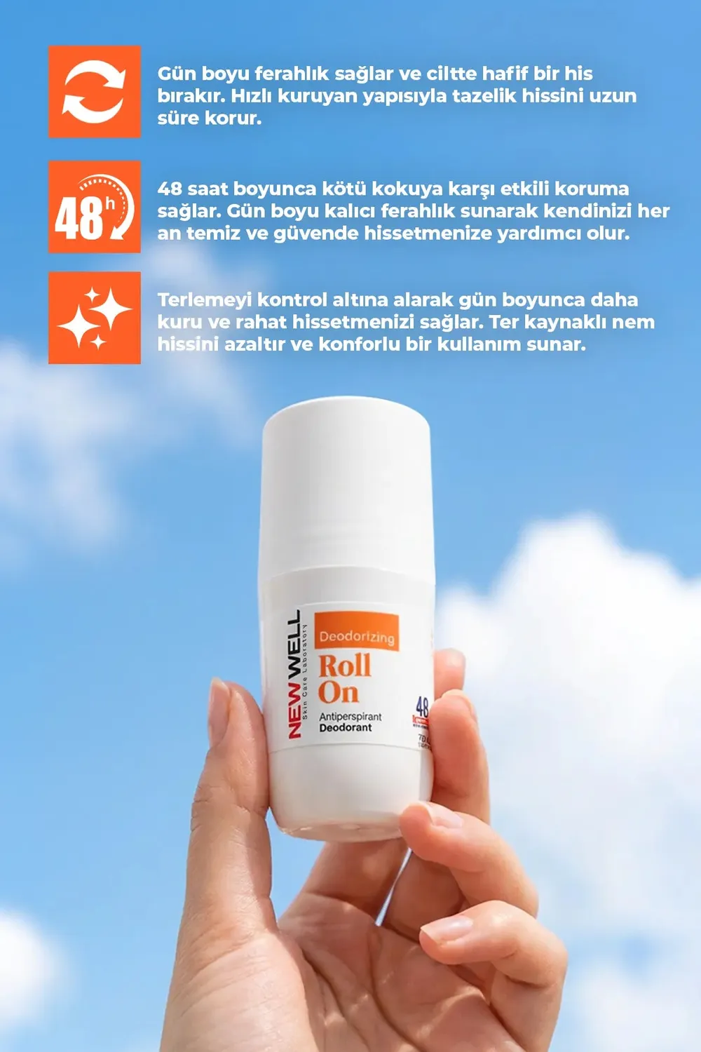 Newwell Deodorizing déo roll-on orange 75ml 48h agrumes