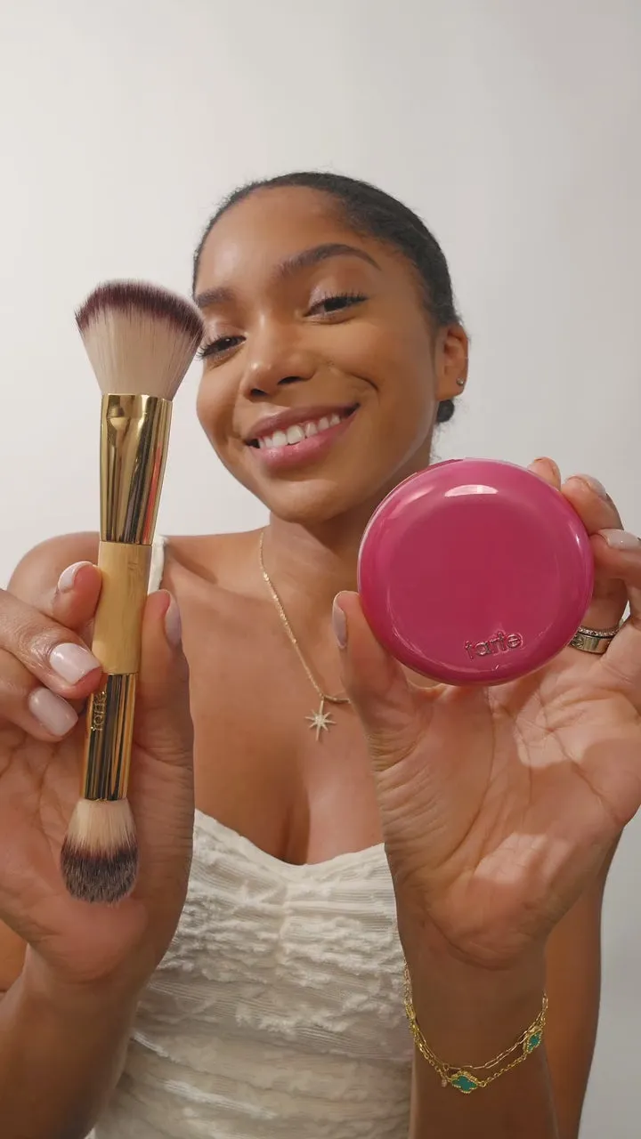 Tarte Double-Ended pinceau blush crème et poudre multi