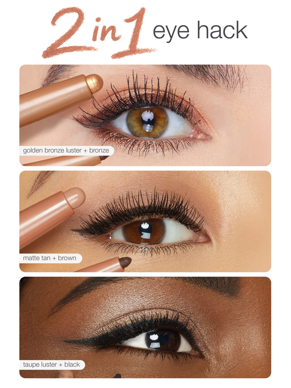 Tarte Quick Stick Double-Ended Shadow Liner Trio eyeliner bronze