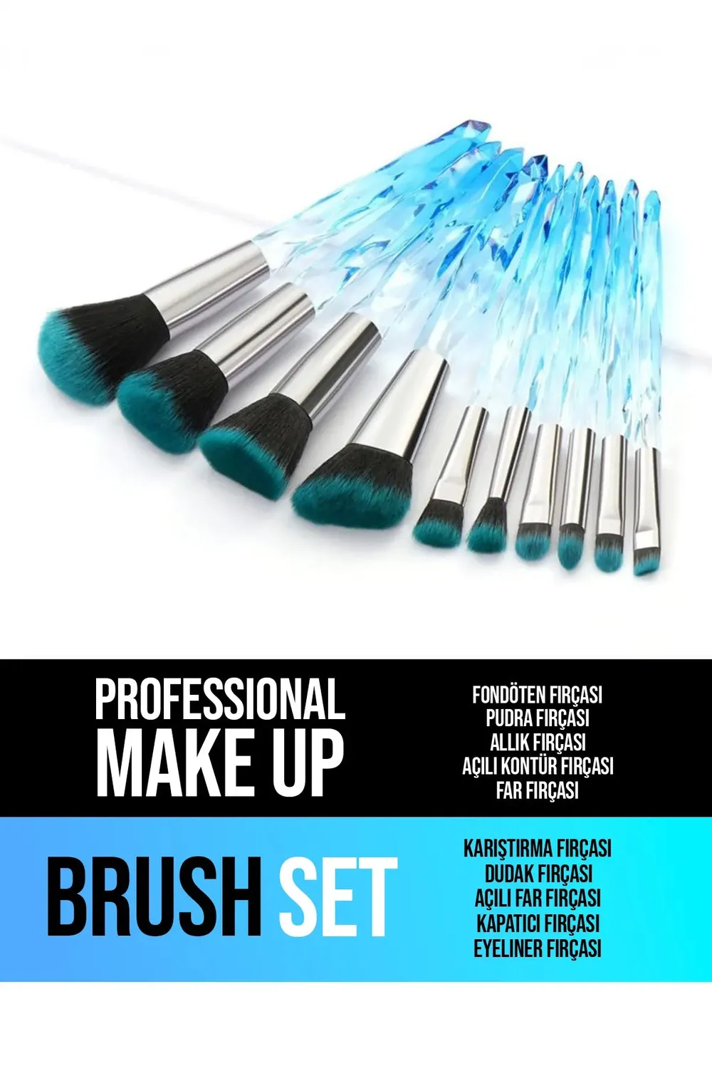 Newwell Crystal set 10 pinceaux maquillage pro