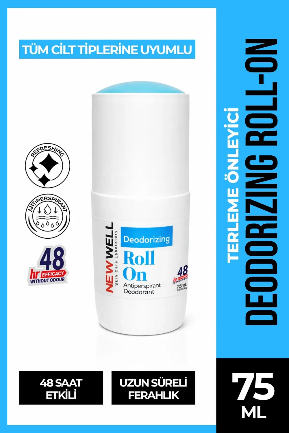 New Well Blue déodorant roll-on frais 75 ml