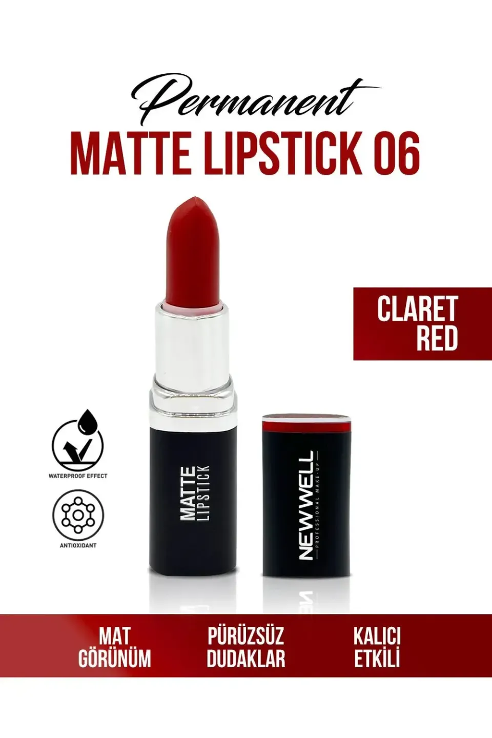 New Well rouge lèvres mat 06 rouge bordeaux
