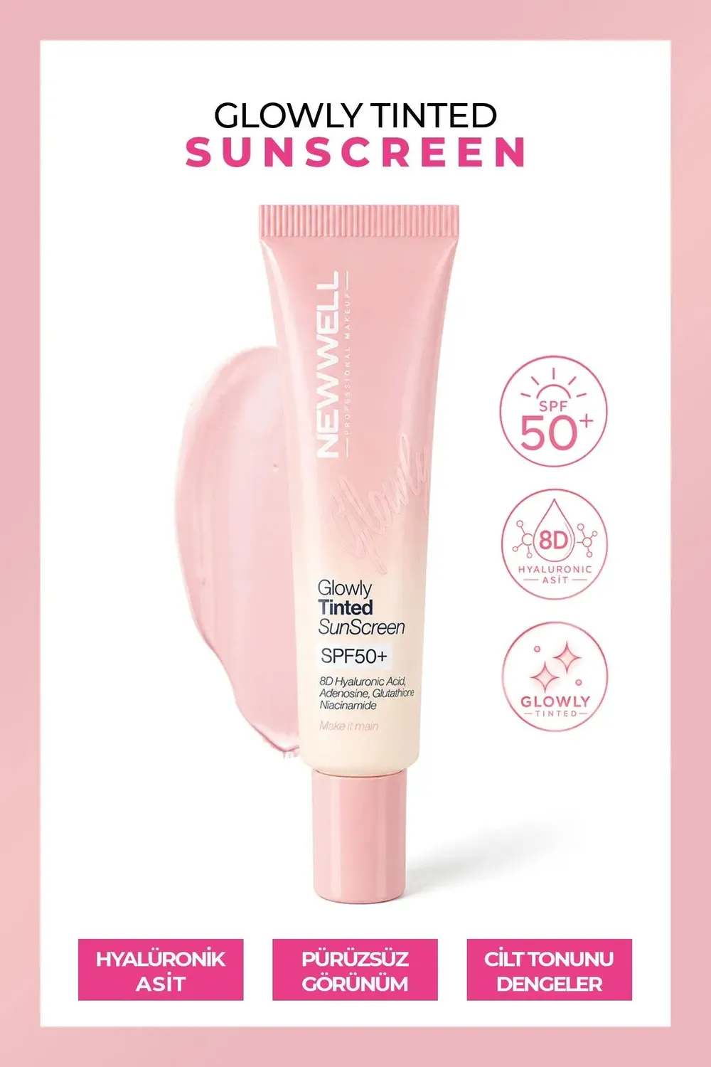 New Well Glowly solaire minéral teinté SPF50+ 35 ml