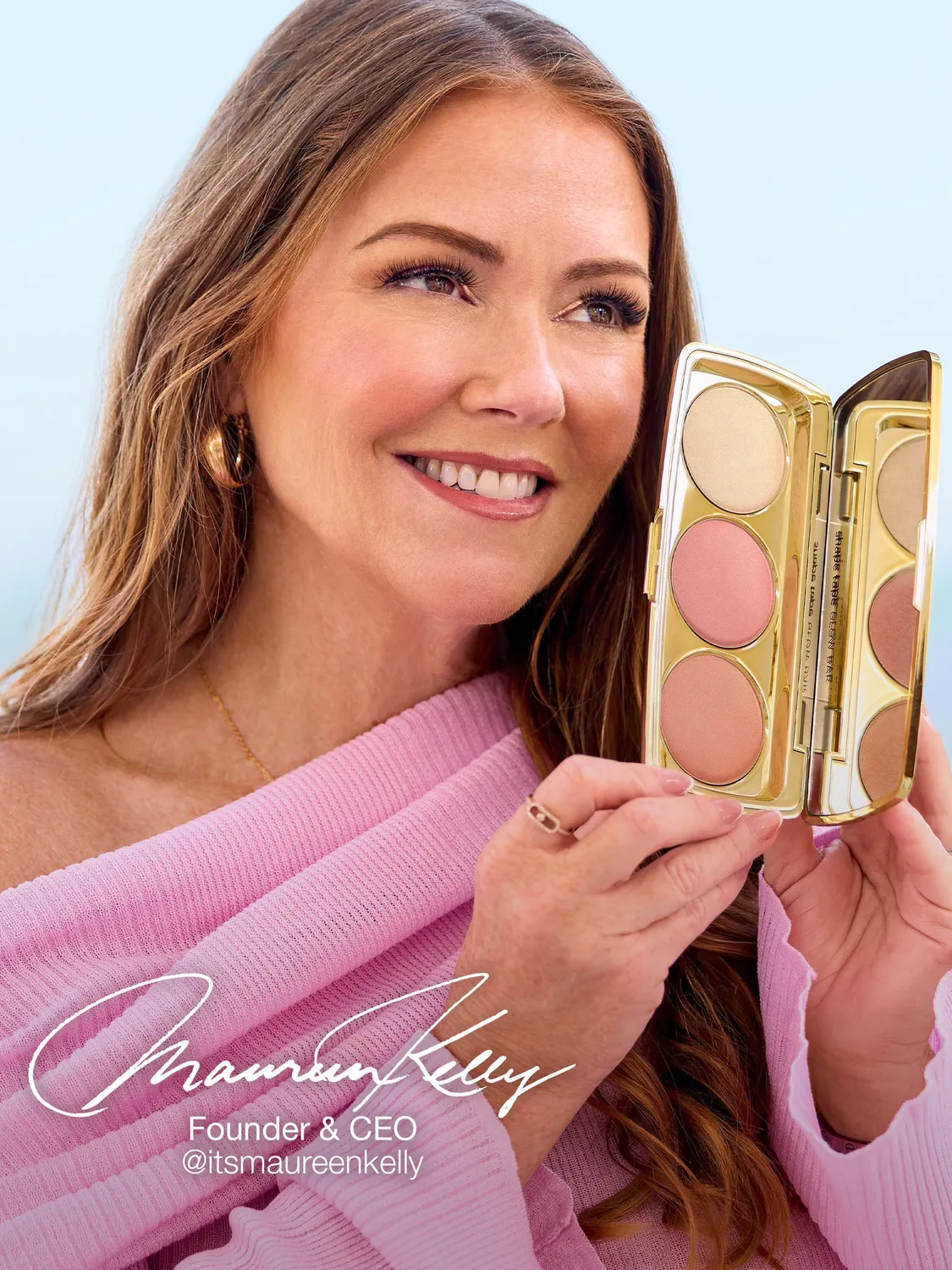 Tarte Highlight Reel palette joue blush highlighter + pinceau