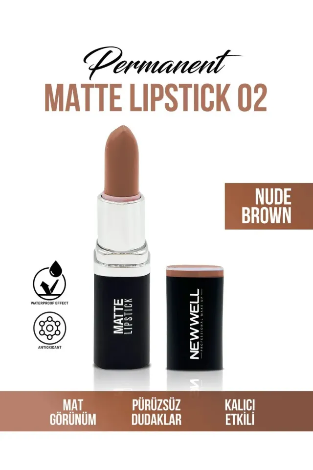 New Well Permanent Matte rouge à lèvres 02 nude brown