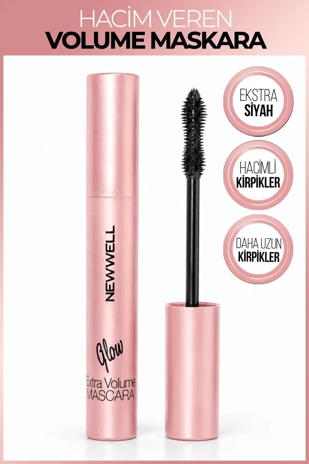 New Well Glow Extra Volume mascara noir 8 ml volume intense