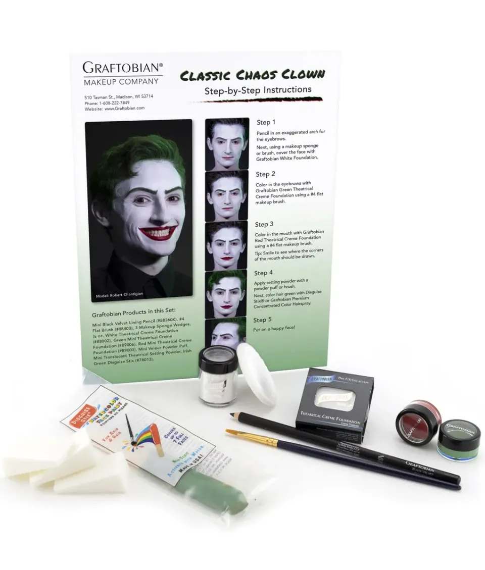 Graftobian Classic Chaos Clown kit maquillage 10 pièces