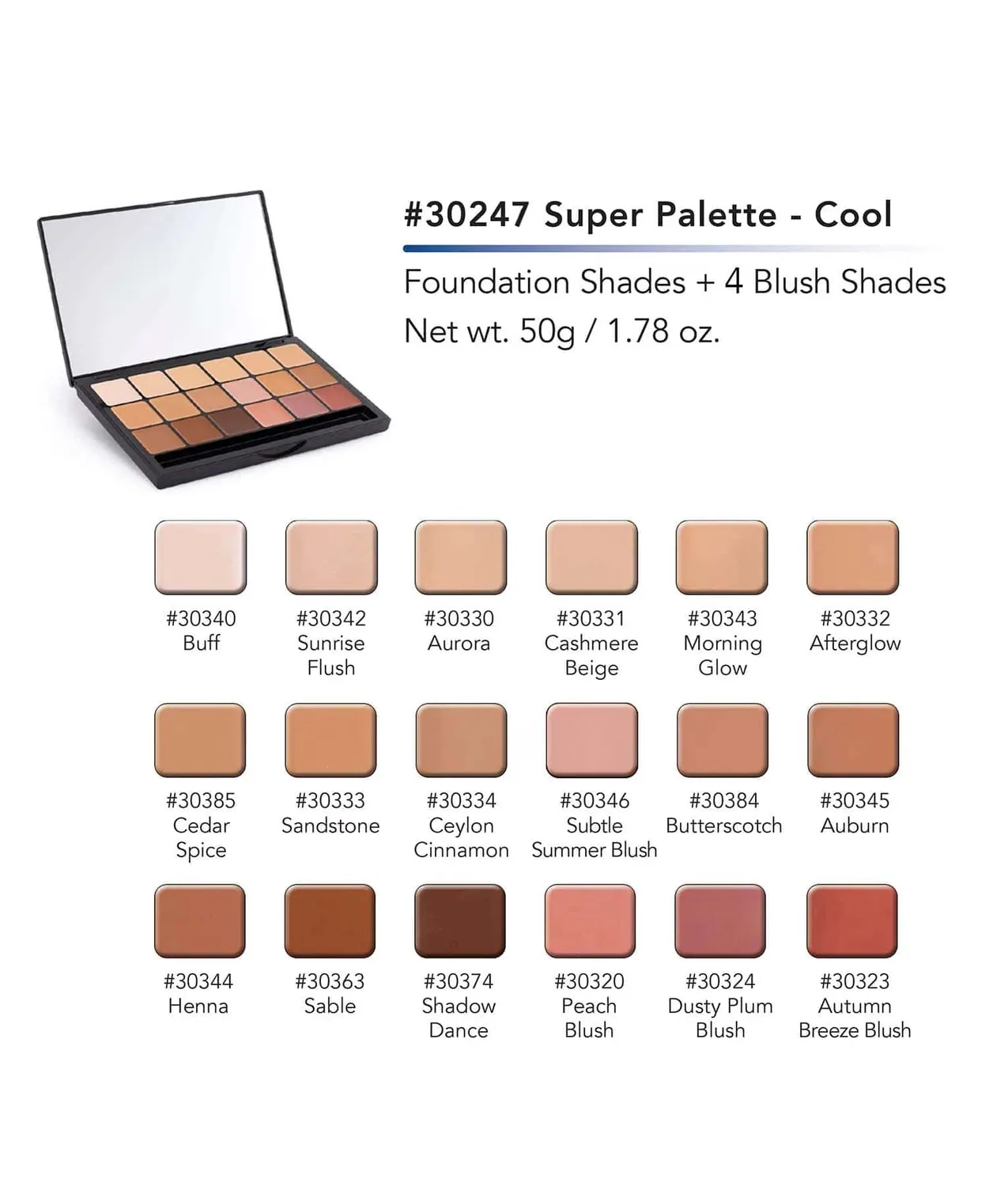 Graftobian Glamour Crème lot 4 palettes fond de teint HD