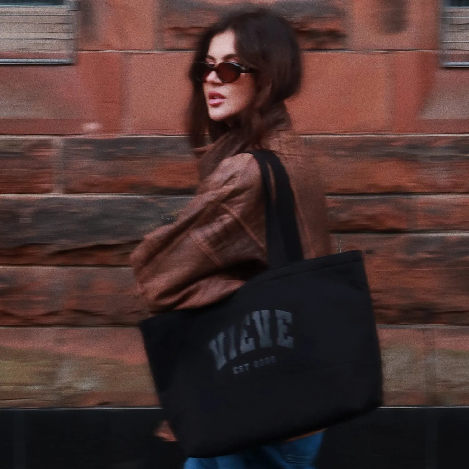 Vieve Varsity Tote 2.0 tote bag coton noir