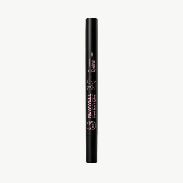 New Well Duo Pen 2-en-1 Sourcils Eyeliner Noir 01 2 ml