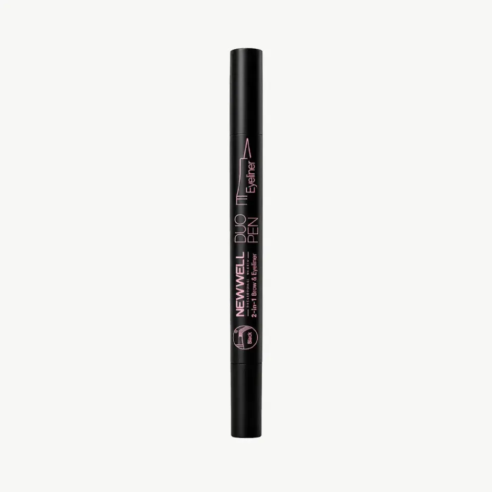 New Well Duo Pen 2-en-1 Sourcils Eyeliner Noir 01 2 ml