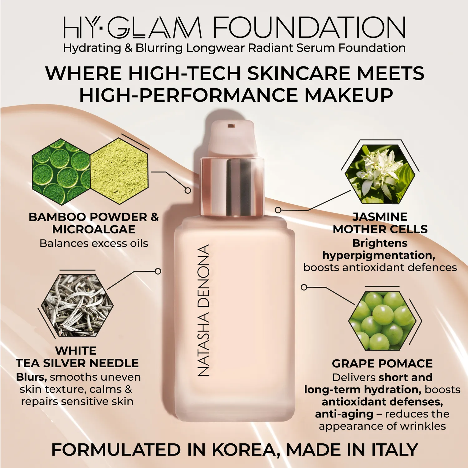 Natasha Denona HY-GLAM Foundation fond de teint sérum éclat