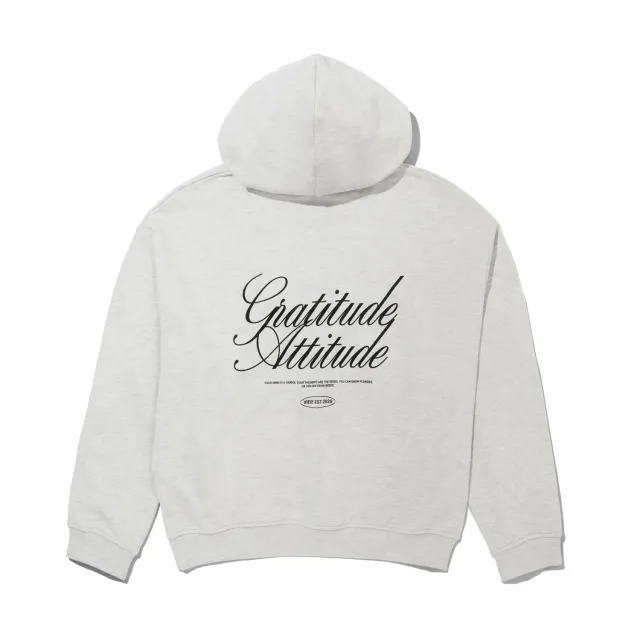 Vieve Gratitude Attitude hoodie sweat gris clair
