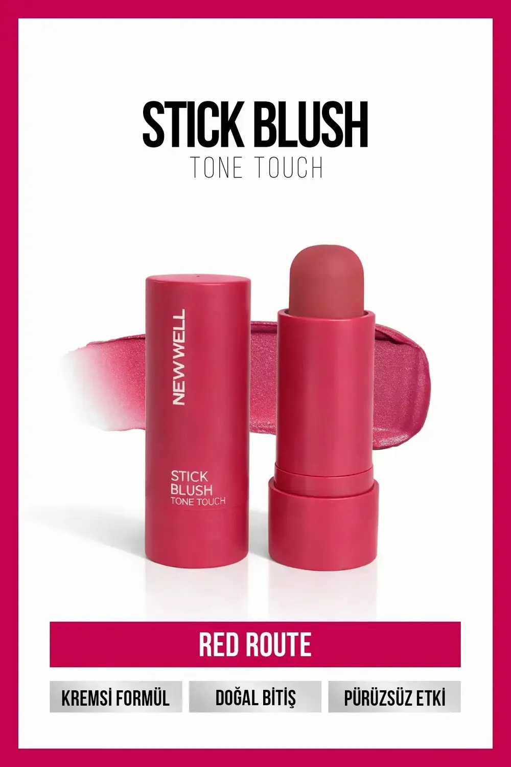 New Well Tone Touch Red Route 06 blush stick rouge intense