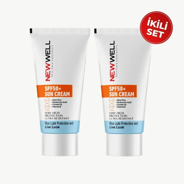New Well Crème Solaire SPF50+ Aloe Vera lot 2 haute protection