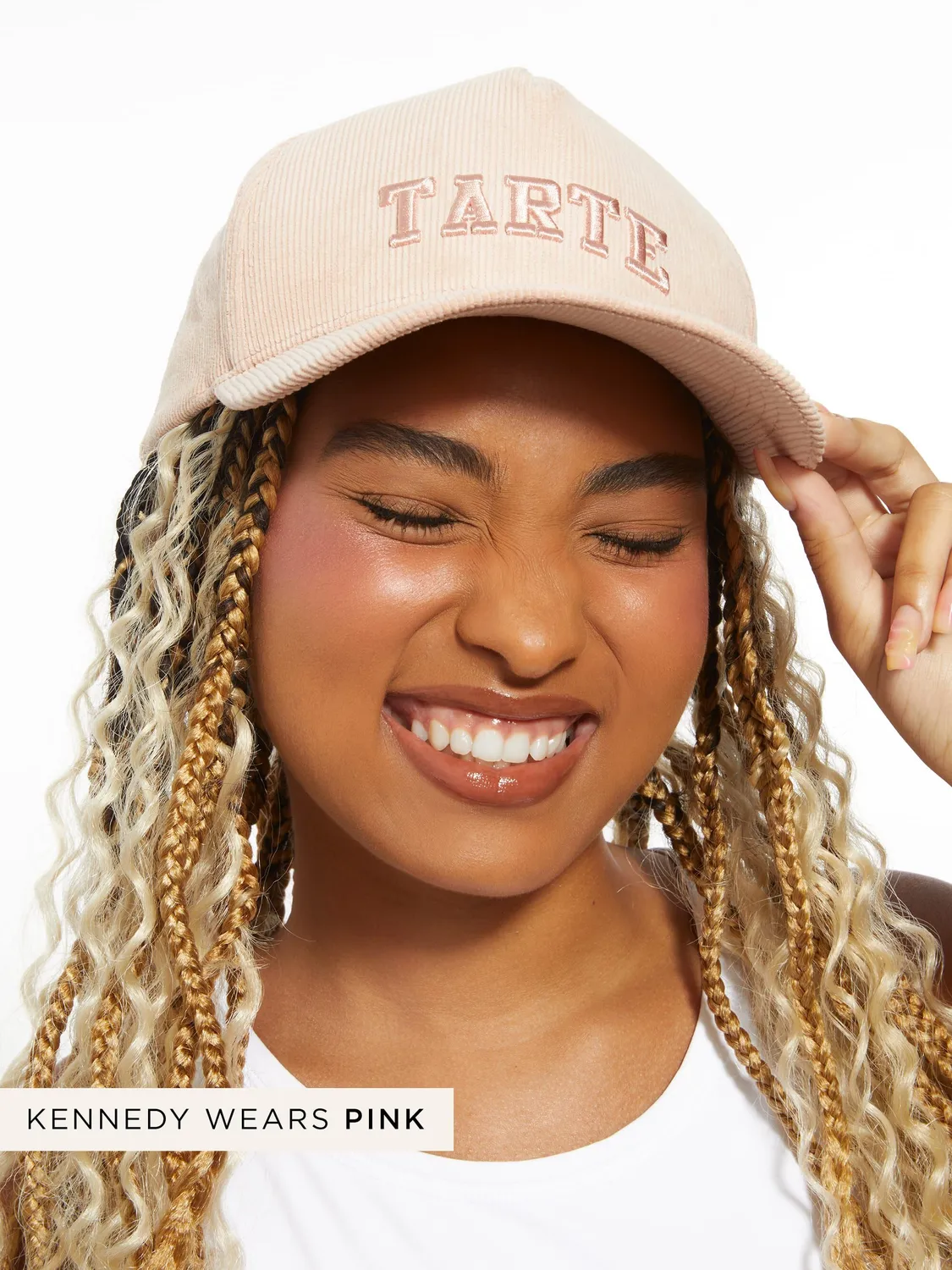 Tarte Corduroy casquette velours côtelé rose