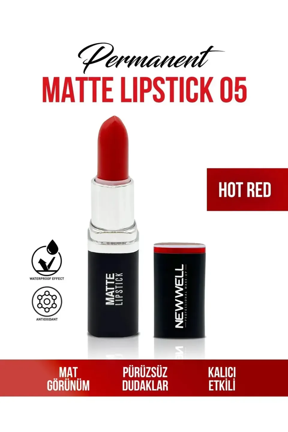 New Well Permanent Matte 05 Hot Red rouge à lèvres mat