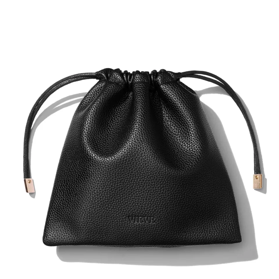 Vieve Drawstring Bag pochette cordon 20 cm noire