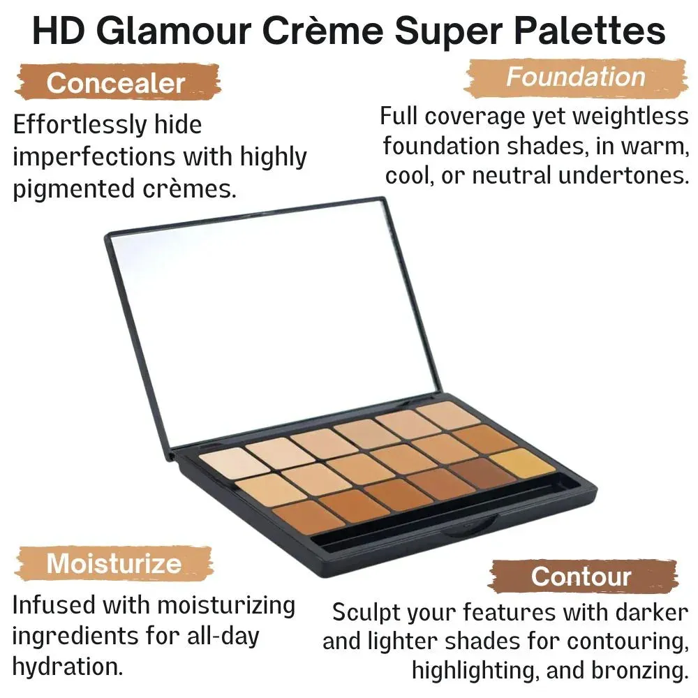 Graftobian Glamour Crème lot 4 palettes fond de teint HD