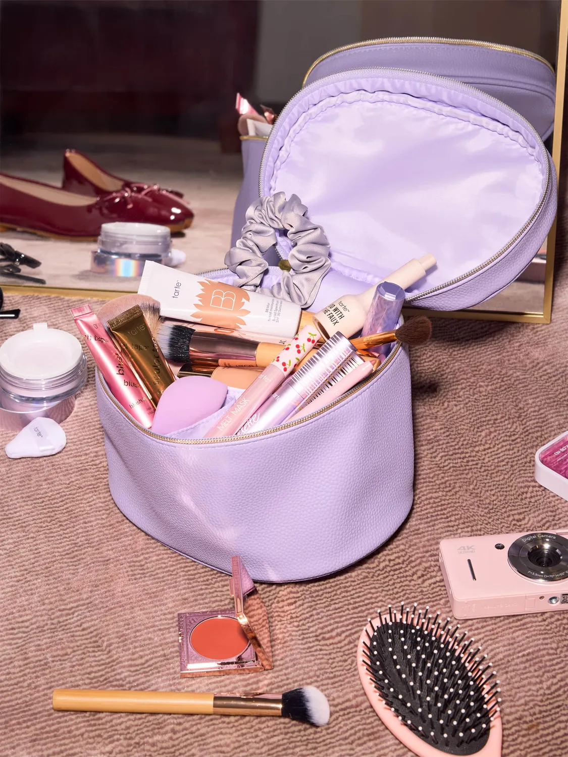 Tarte Train Case vanity lavande multi format voyage