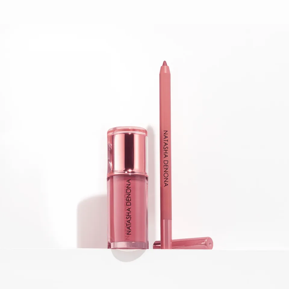 Natasha Denona Hy-Gloss I Need A Nude Lip Crayon duo Cherry Blossom