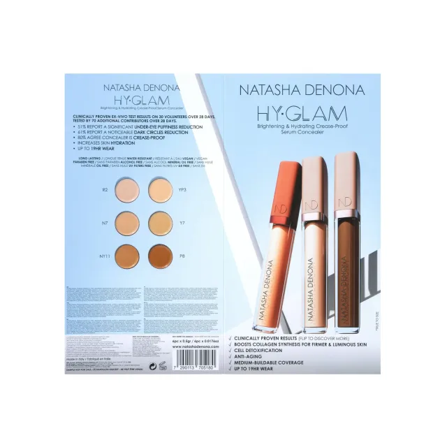 Natasha Denona HY-GLAM anticernes échantillon teinte tester fini lumineux