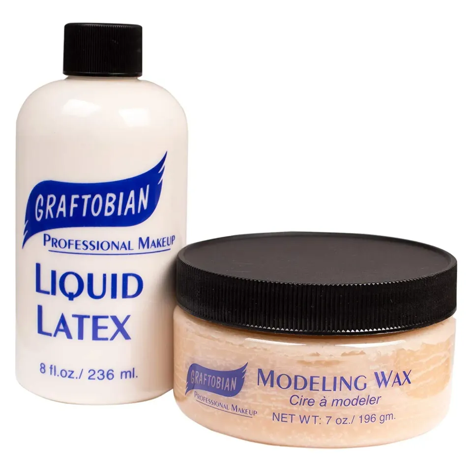 Graftobian Liquid Latex 8oz + Scar Wax 7oz kit SFX