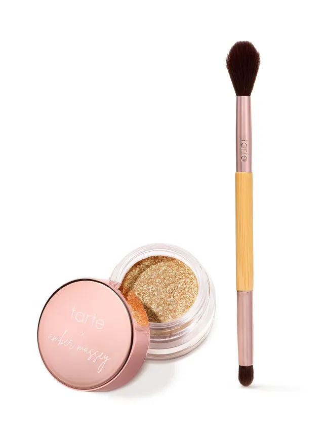 Tarte x Amber Massey glow pot coffret fard doré + pinceau