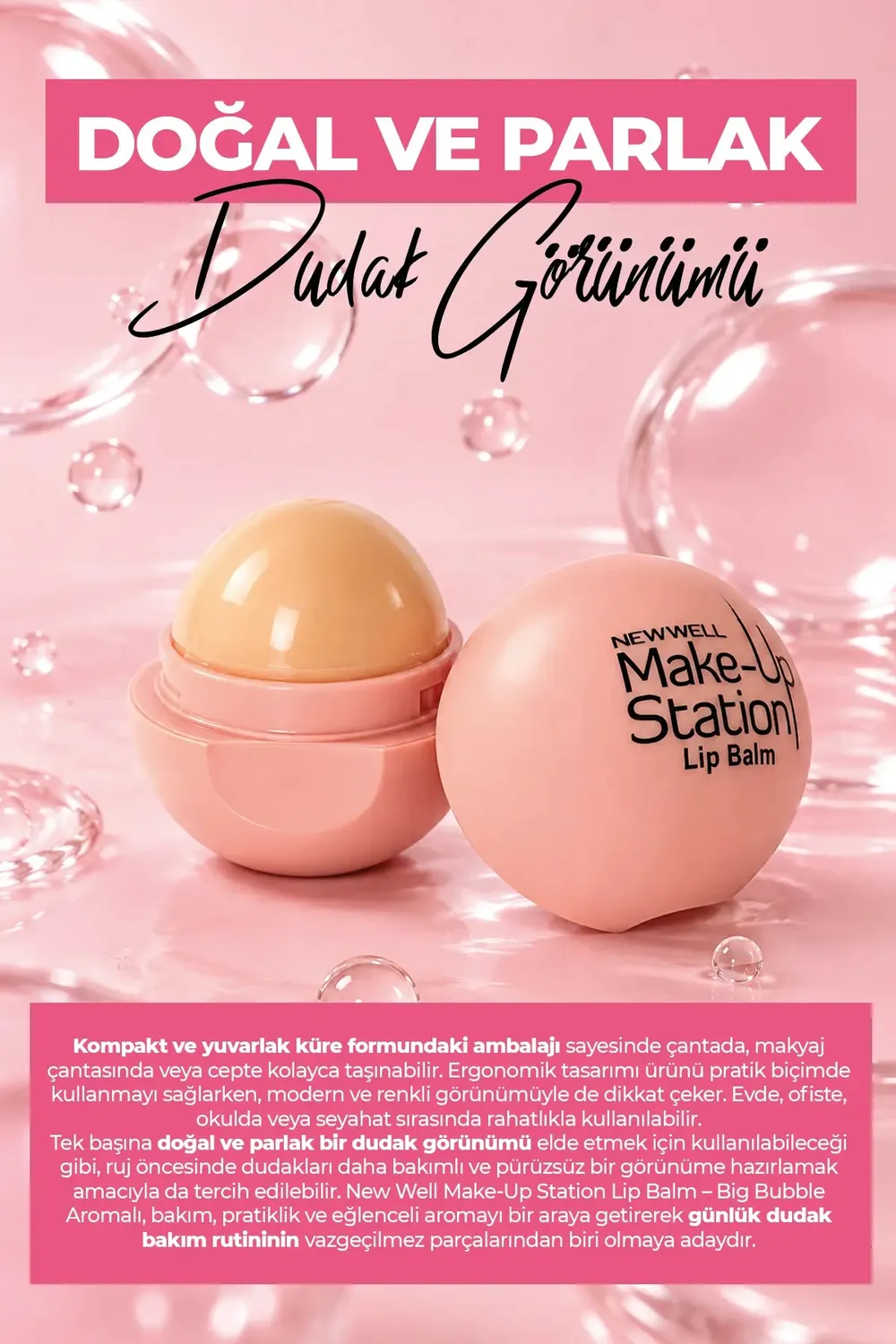 New Well Station Baume Lèvres Big Bubble 12 g brillant