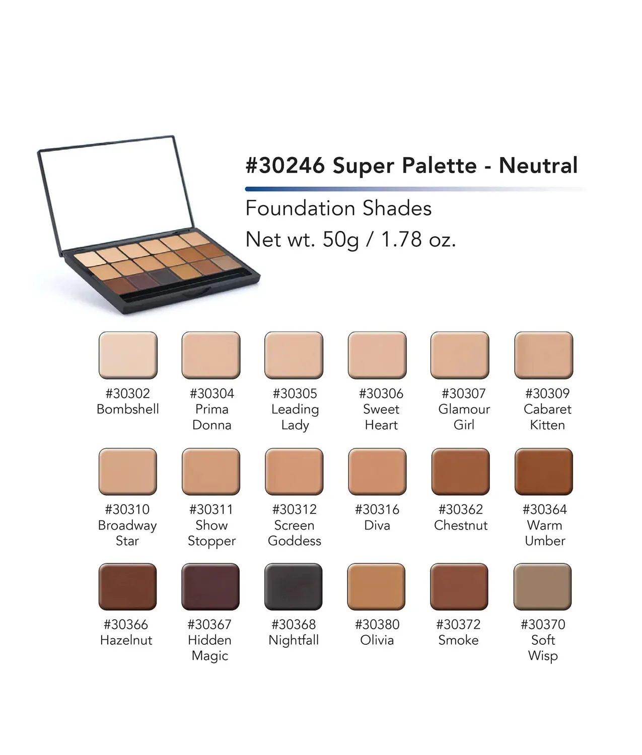 Graftobian Glamour Crème lot 4 palettes fond de teint HD