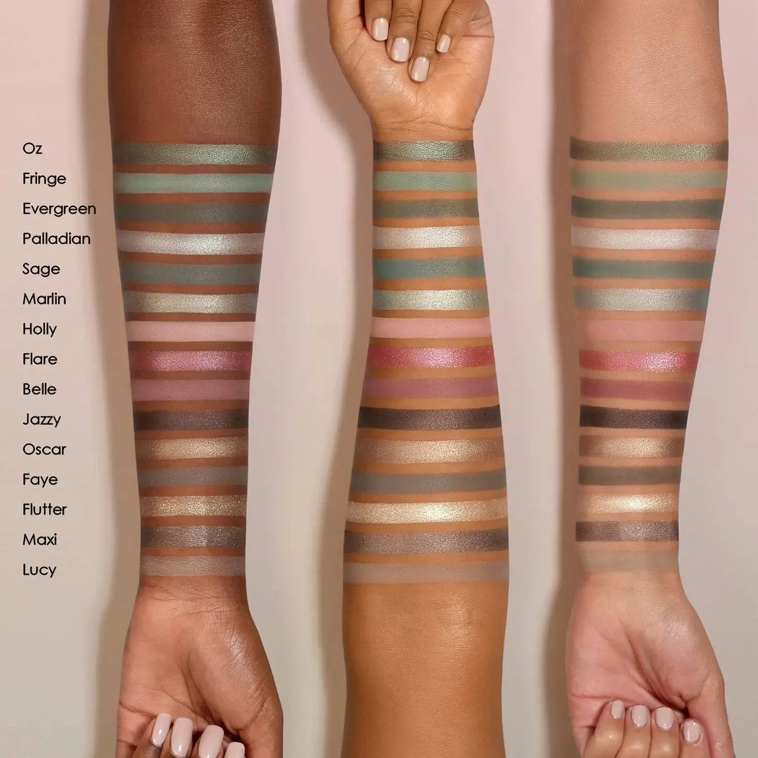 Natasha Denona Retro Glam palette fards paupieres midi verts roses