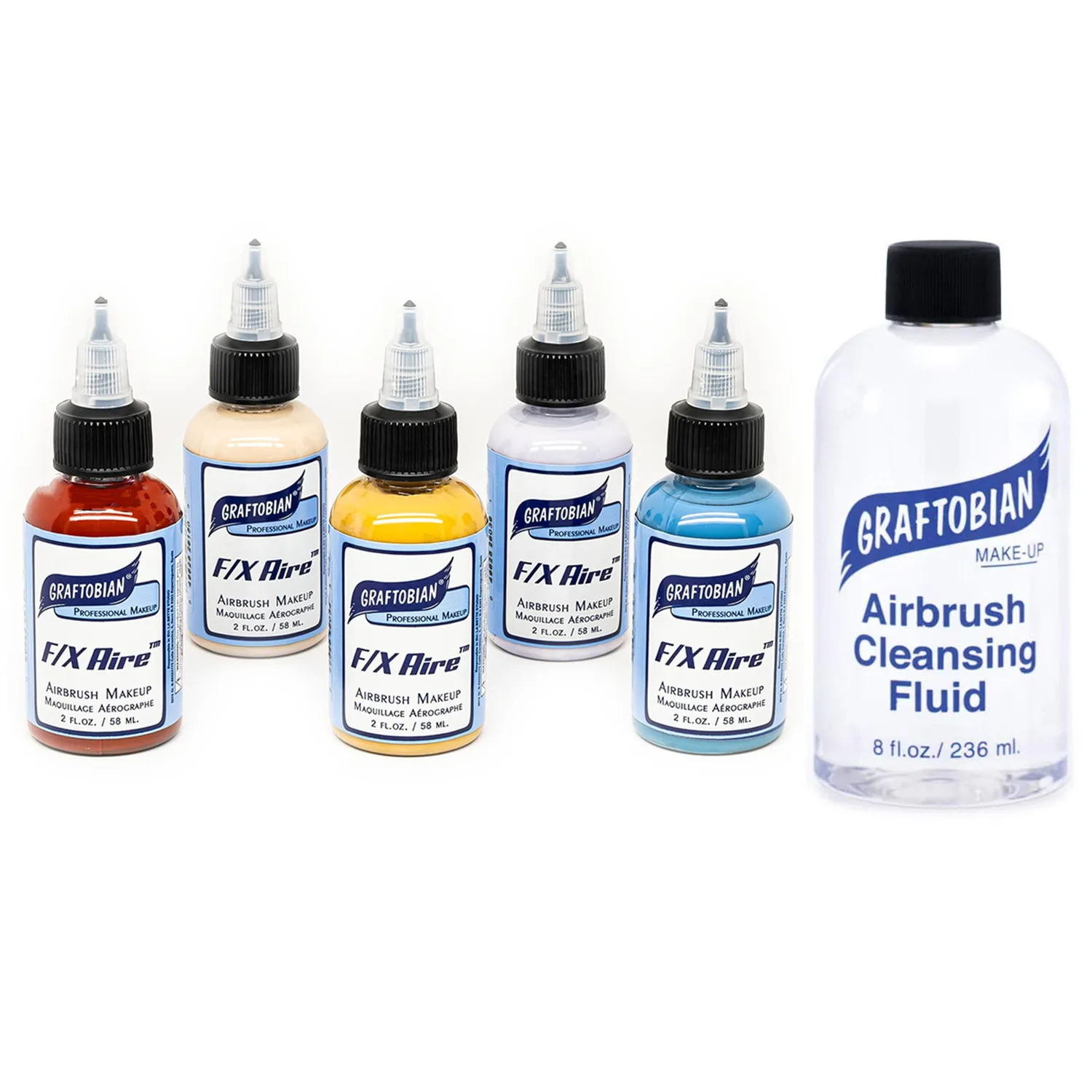 Graftobian FX Aire Set Airbrush 5 x 60 ml Body Art 14 h