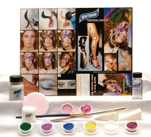 Graftobian Mardi Gras Makeup Kit maquillage paillettes latex