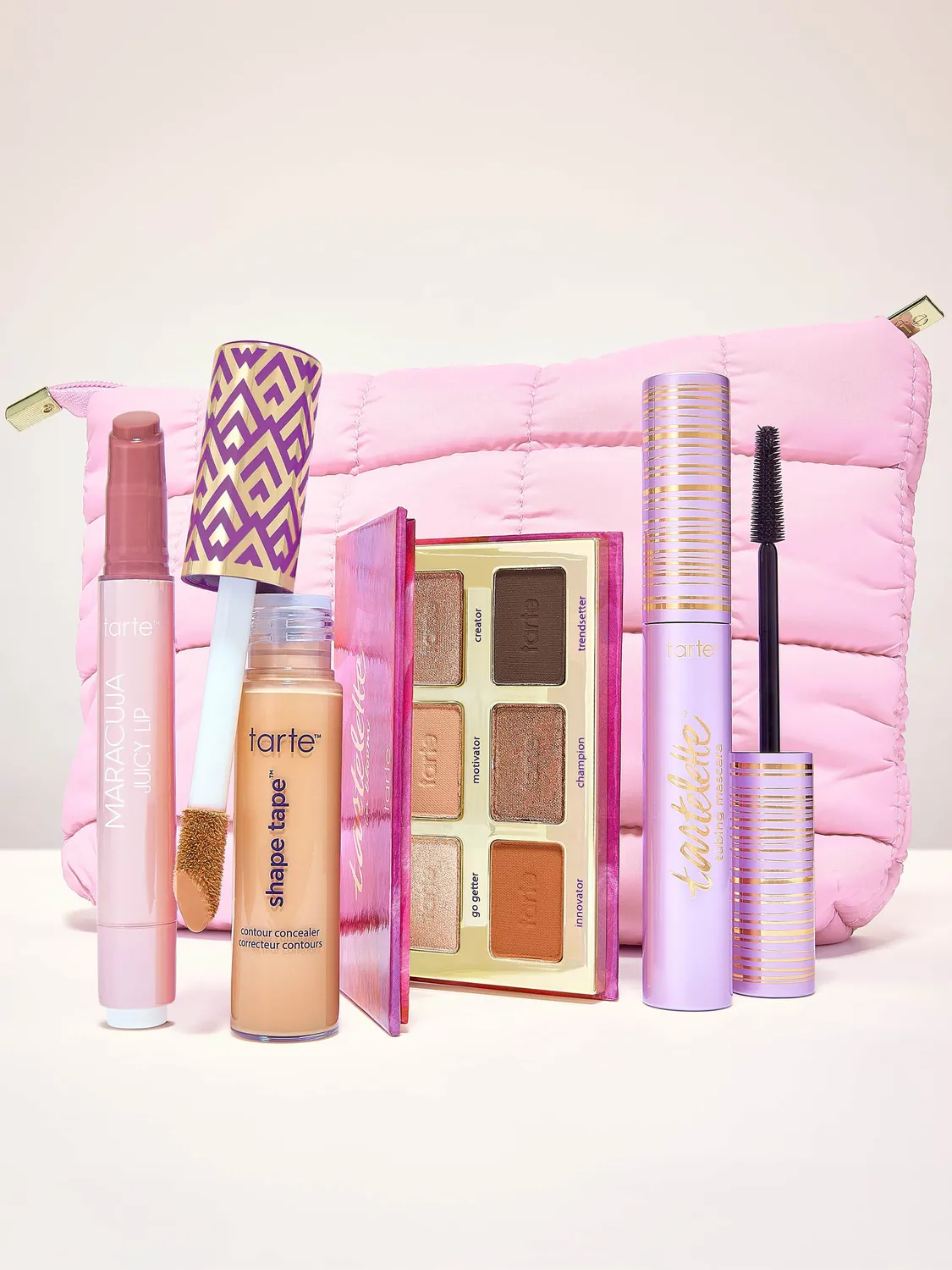 Tarte Puffy trousse maquillage lavande matelassée