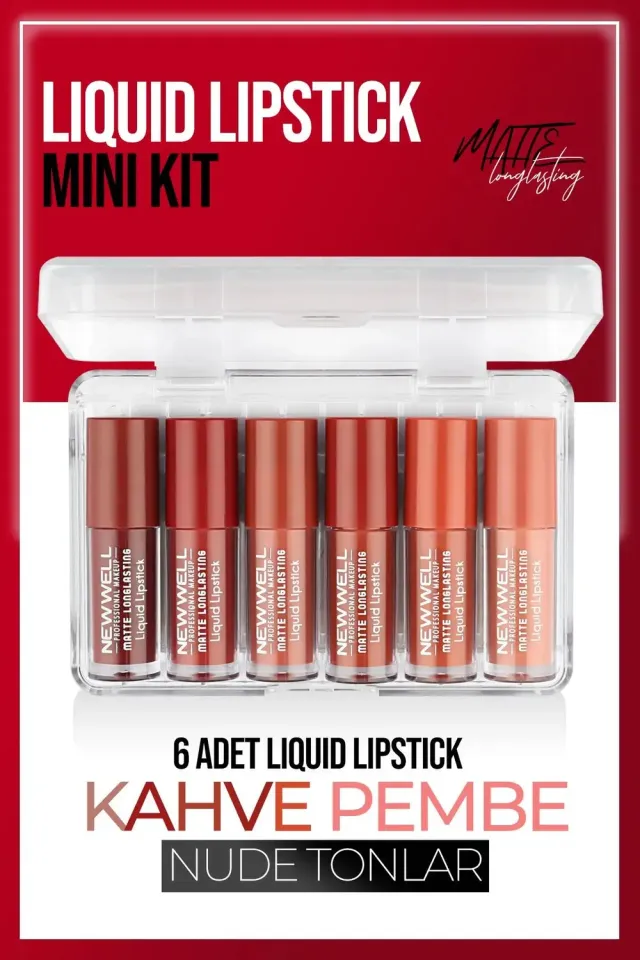 Newwell France Mini Kit Rouge à lèvres liquide mat 6 pièces
