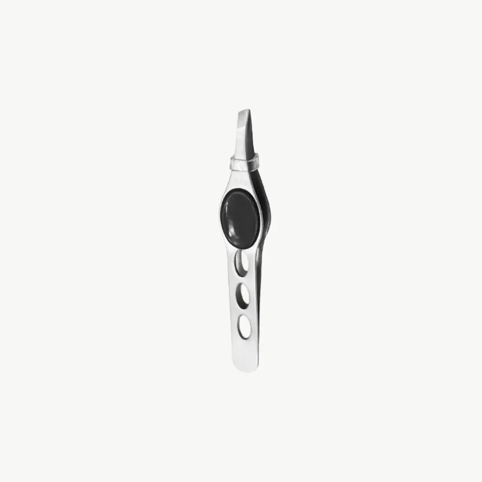 Newwell Slanted-Tip pince à épiler argent biseautée