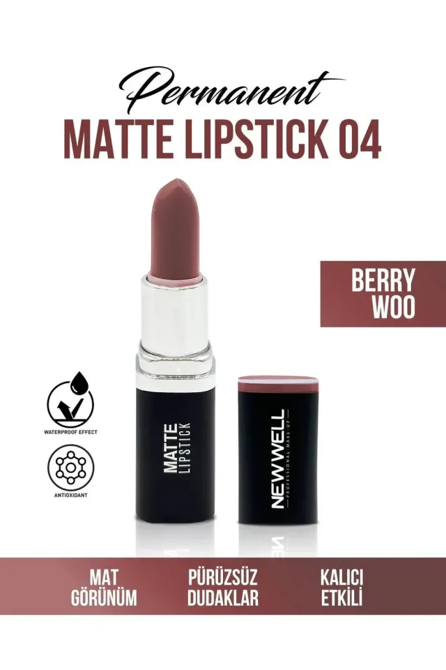 New Well Permanent Matte rouge à lèvres mat 04 Berry Woo