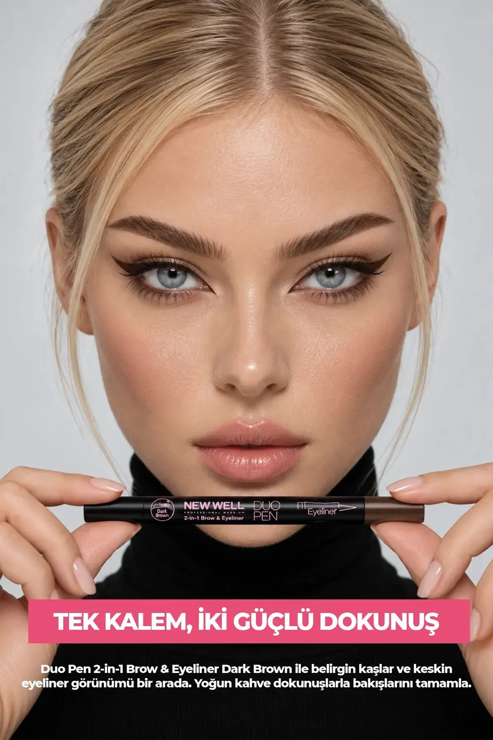 New Well Duo Pen sourcils eyeliner dark brown 02 2 ml
