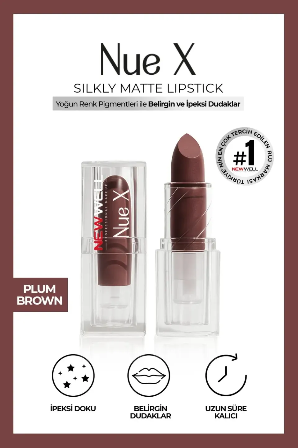 New Well Nue X Silkly rouge à lèvres mat 05 Plum Brown