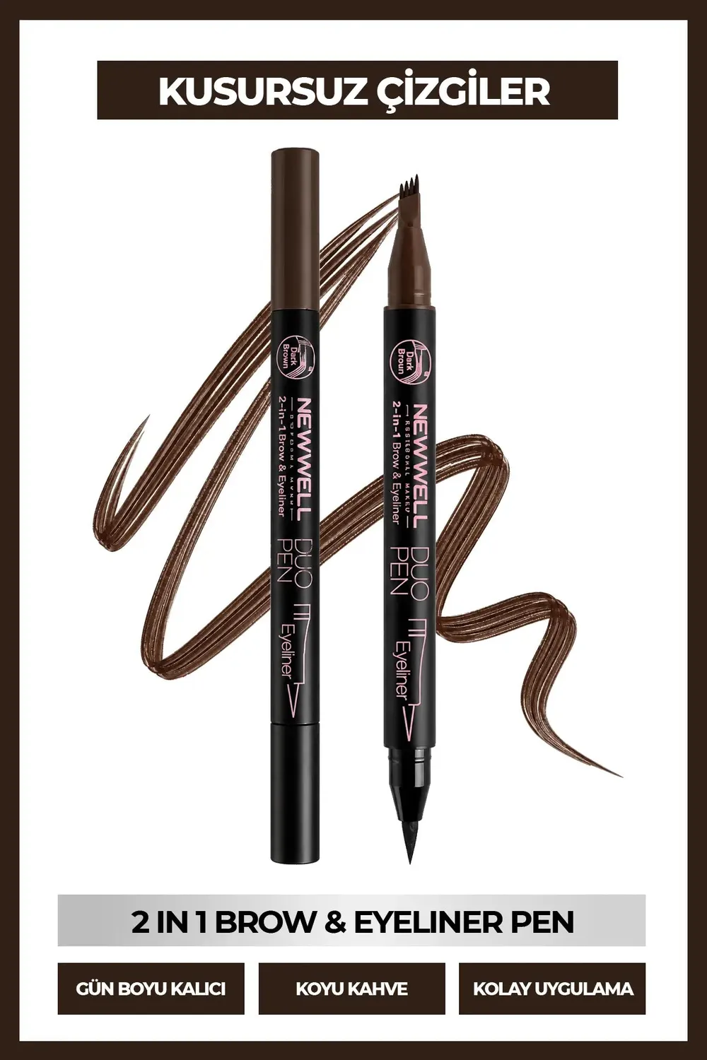 New Well Duo Pen sourcils eyeliner dark brown 02 2 ml