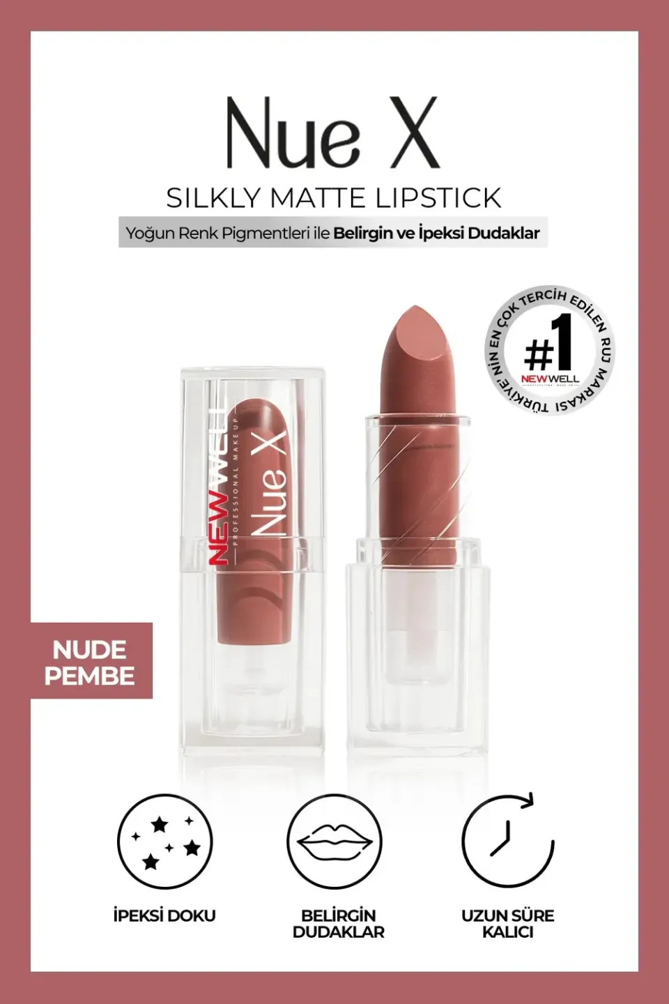 New Well Nue X Silkly rouge à lèvres 01 nude pink mat