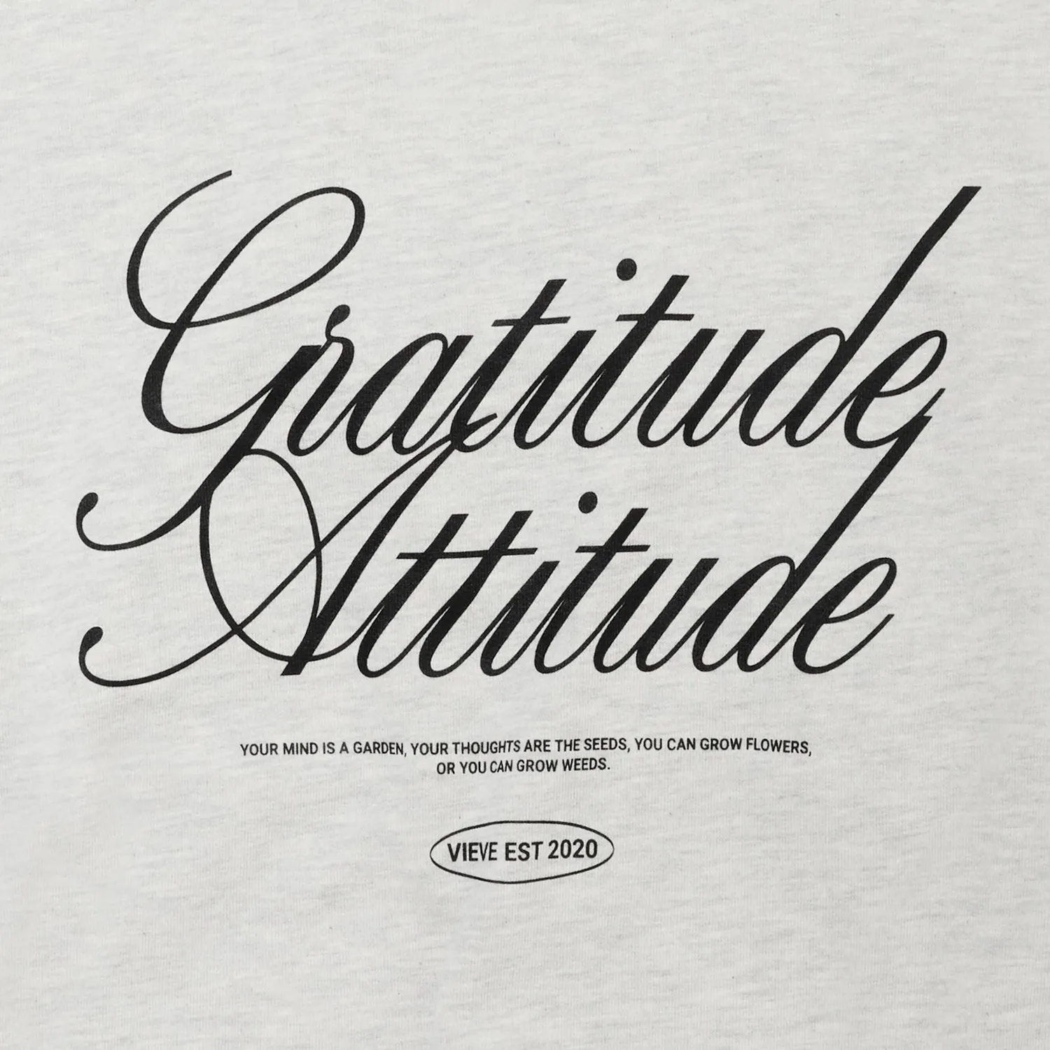 Vieve Gratitude Attitude hoodie sweat gris clair
