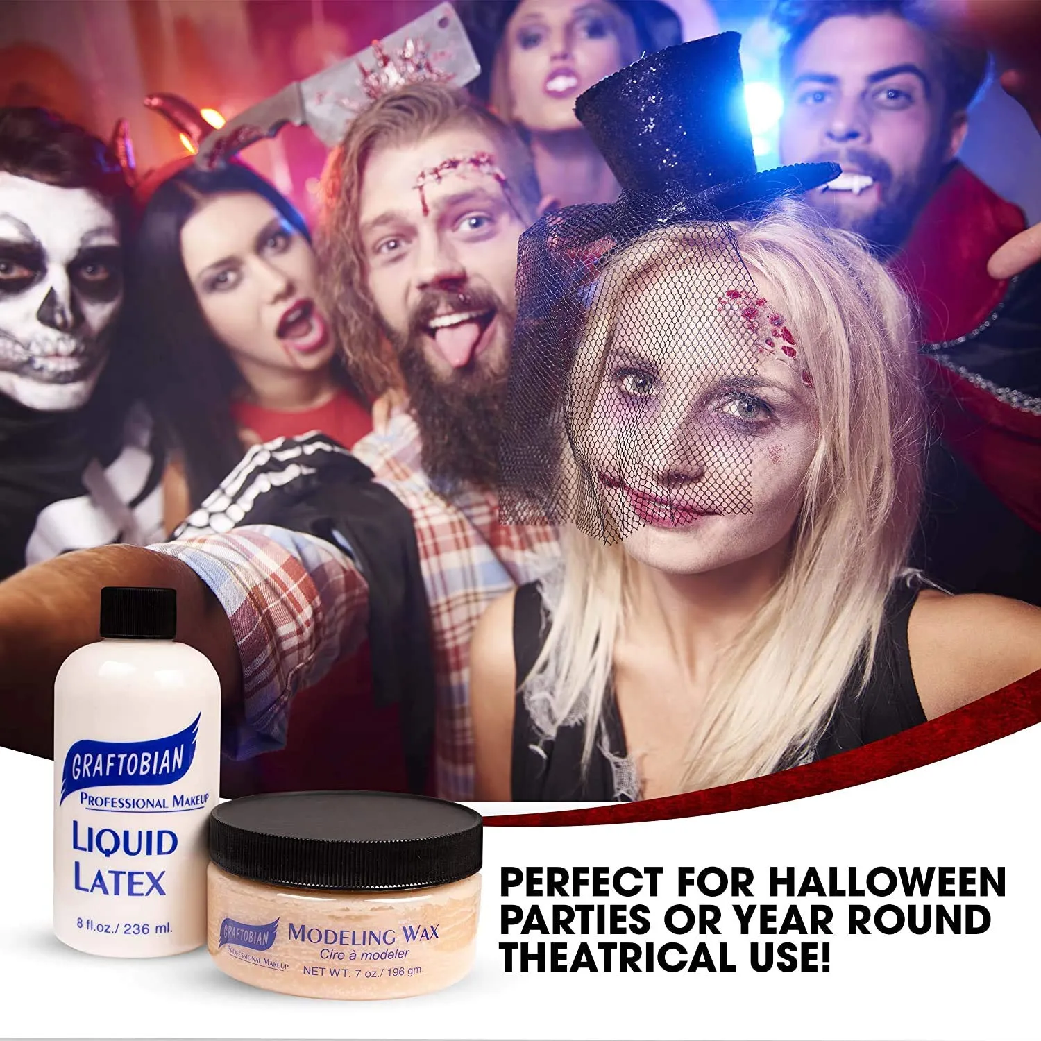 Graftobian Liquid Latex 8oz + Scar Wax 7oz kit SFX