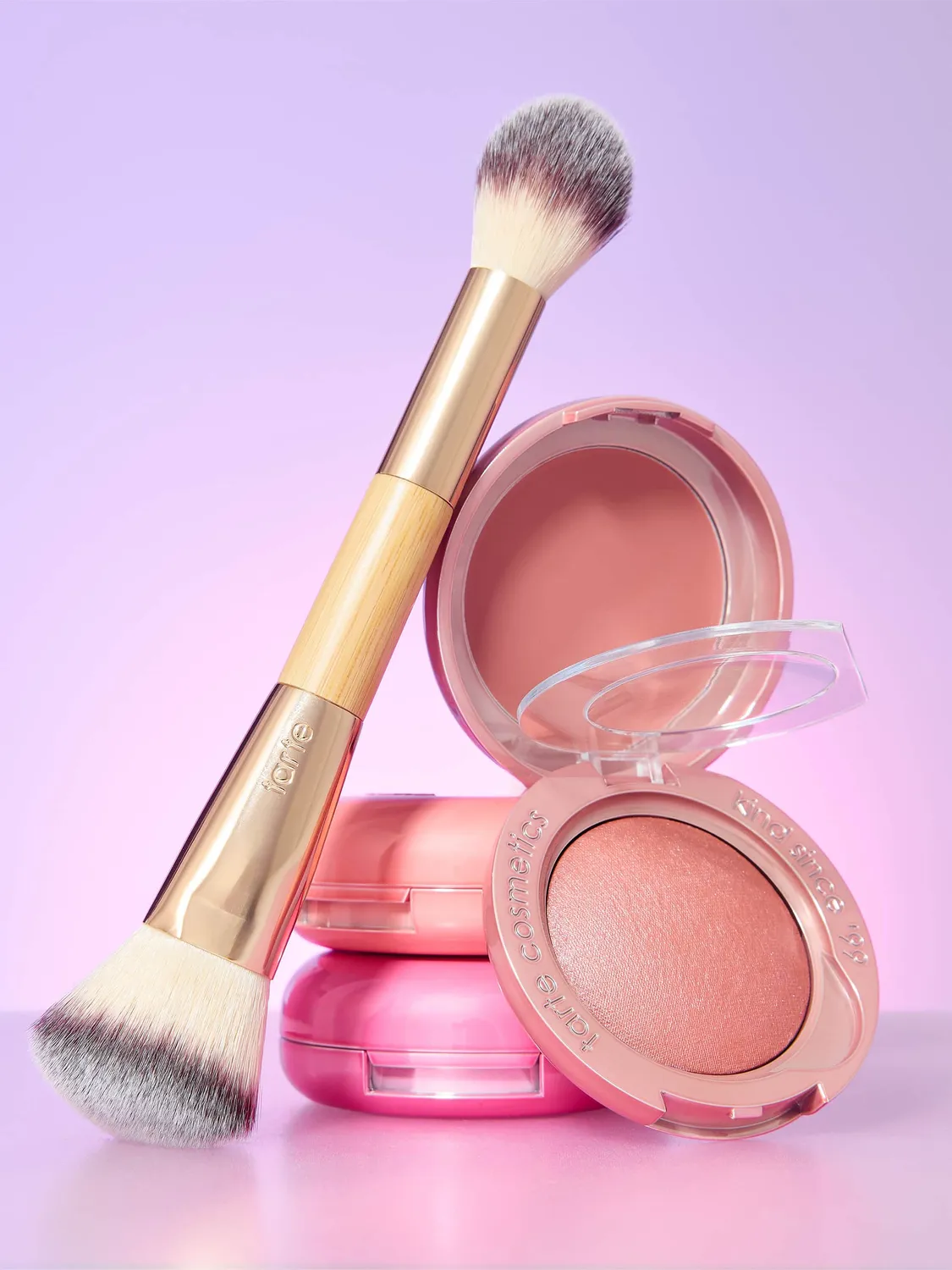 Tarte Double-Ended pinceau blush crème et poudre multi